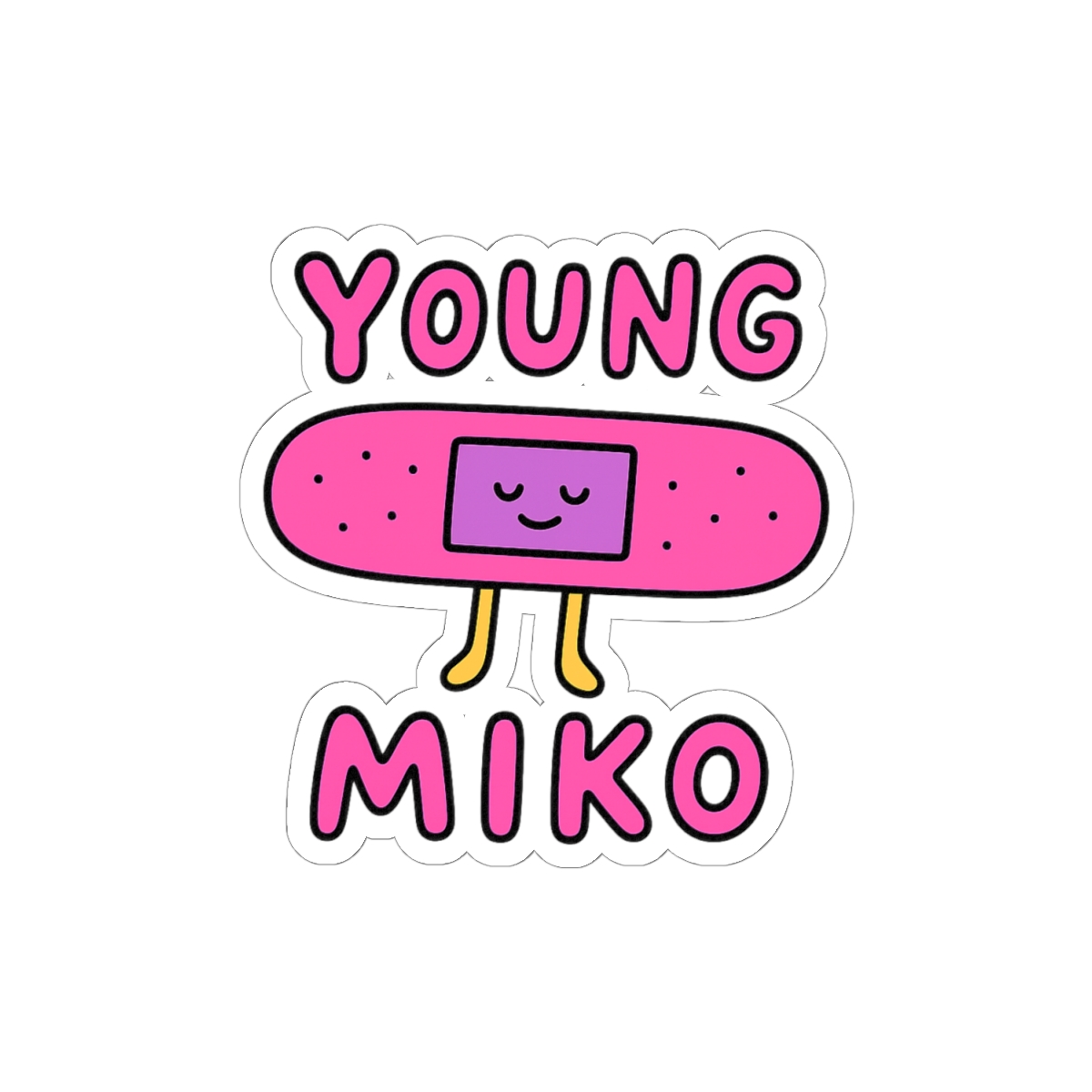 Young Miko Band-Aid Sticker | Bold Vinyl Decal - alternate angle 1, merchandise