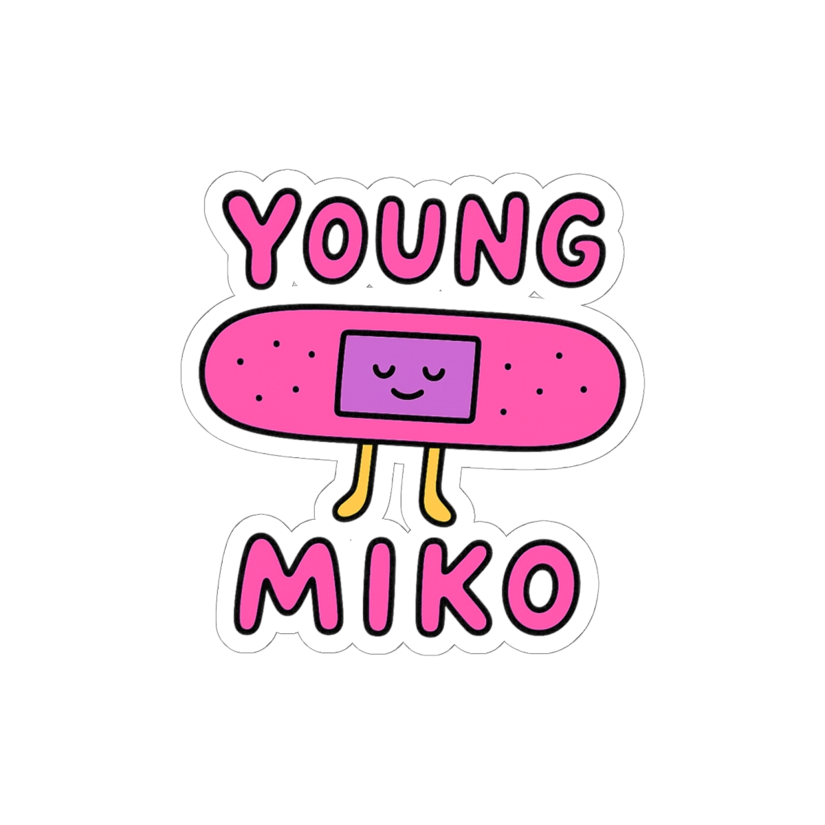 Young Miko Band-Aid Sticker | Bold Vinyl Decal - alternate angle 2, merchandise