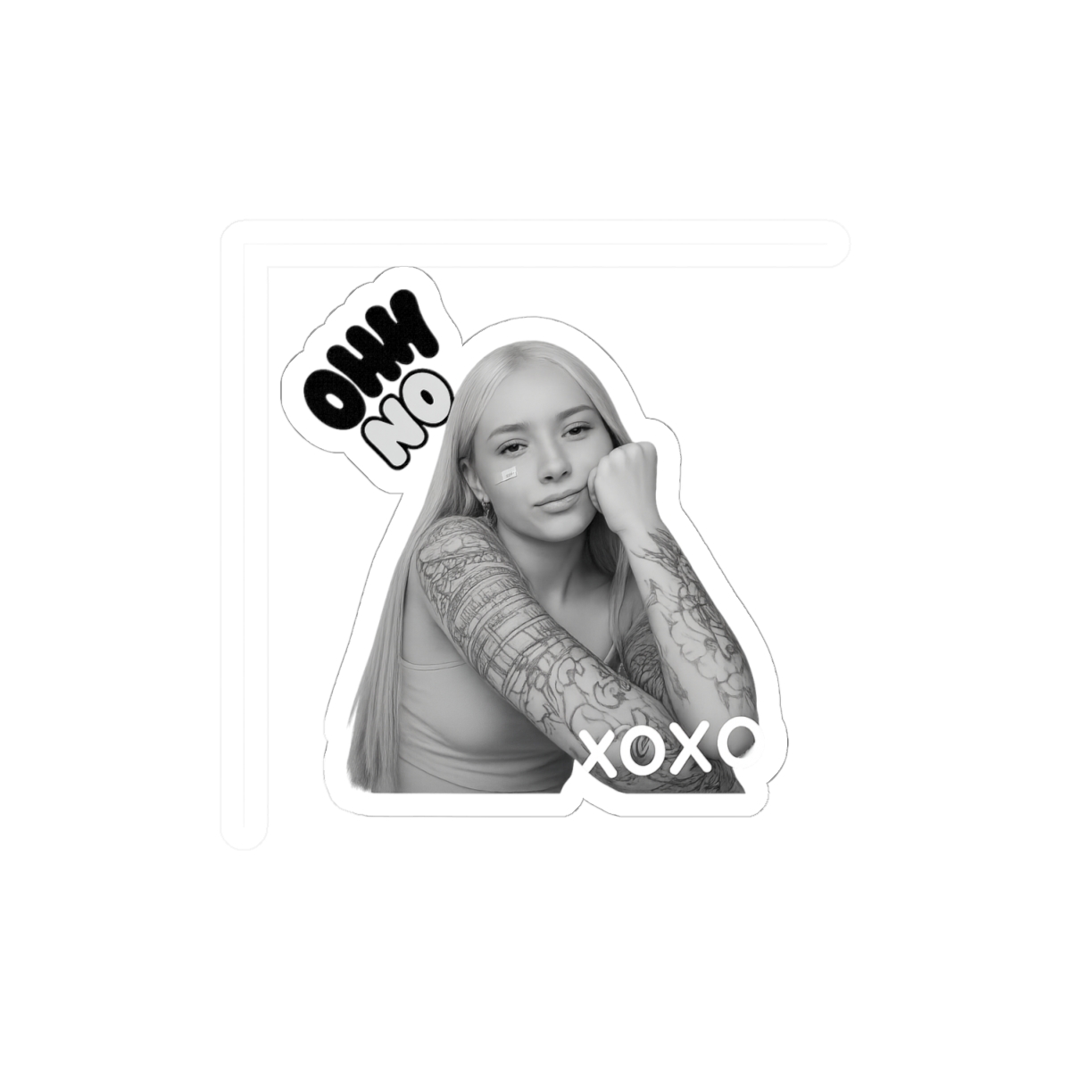 Curita Young Miko Sticker | Playful Bandage Vinyl Decal - alternate angle 1, merchandise