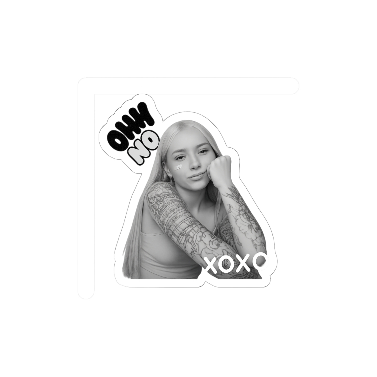 Curita Young Miko Sticker | Playful Bandage Vinyl Decal - alternate angle 2, merchandise
