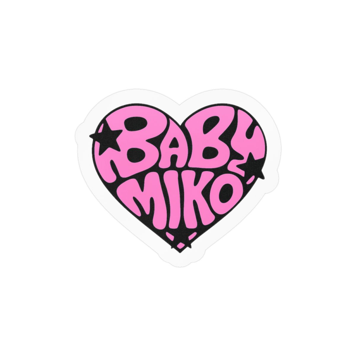 Cute Baby Miko Heart Sticker | Adorable Vinyl Decal