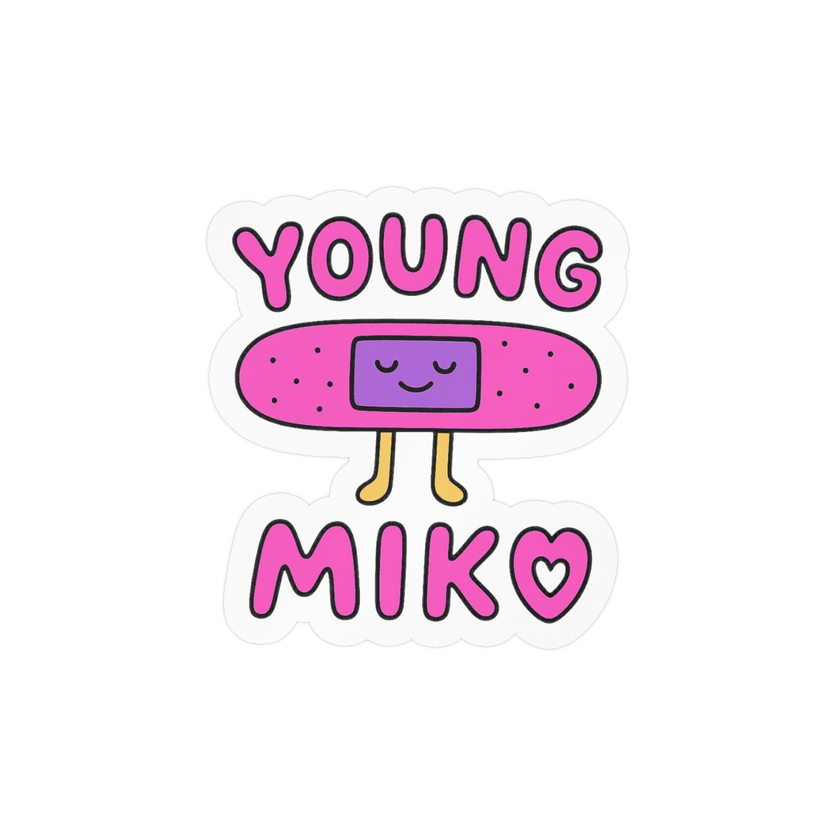 Young Miko Band-Aid Sticker | Bold Vinyl Decal - alternate angle 1, merchandise