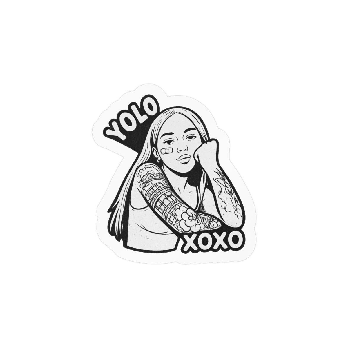 Curita Young Miko Sticker | Playful Bandage Vinyl Decal - alternate angle 1, merchandise