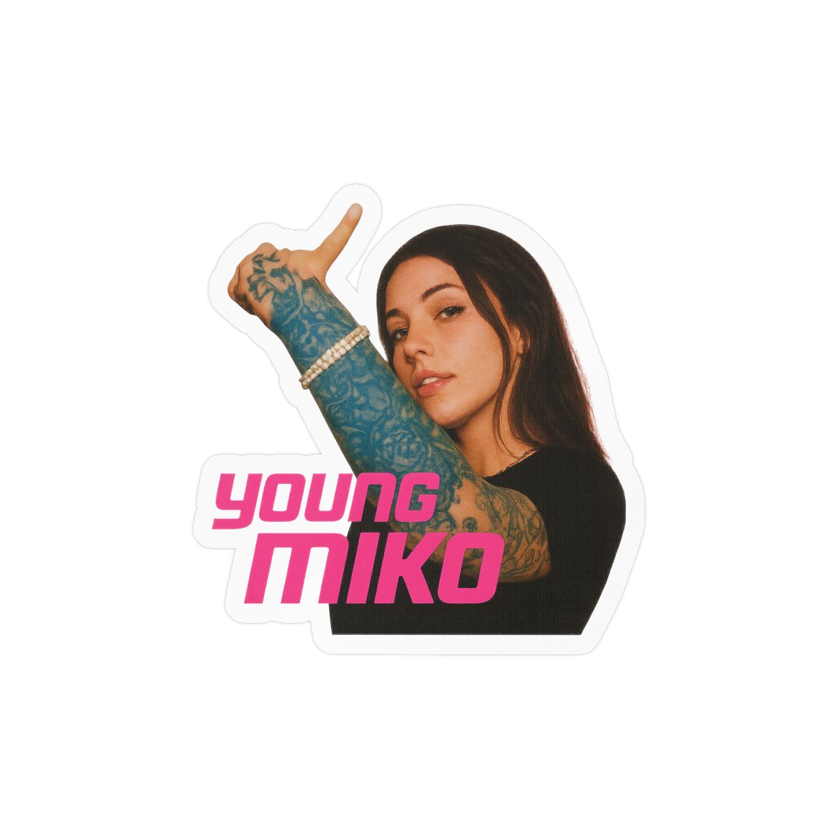 Vintage Young Miko Sticker | Retro Vinyl Decal - alternate angle 2, merchandise