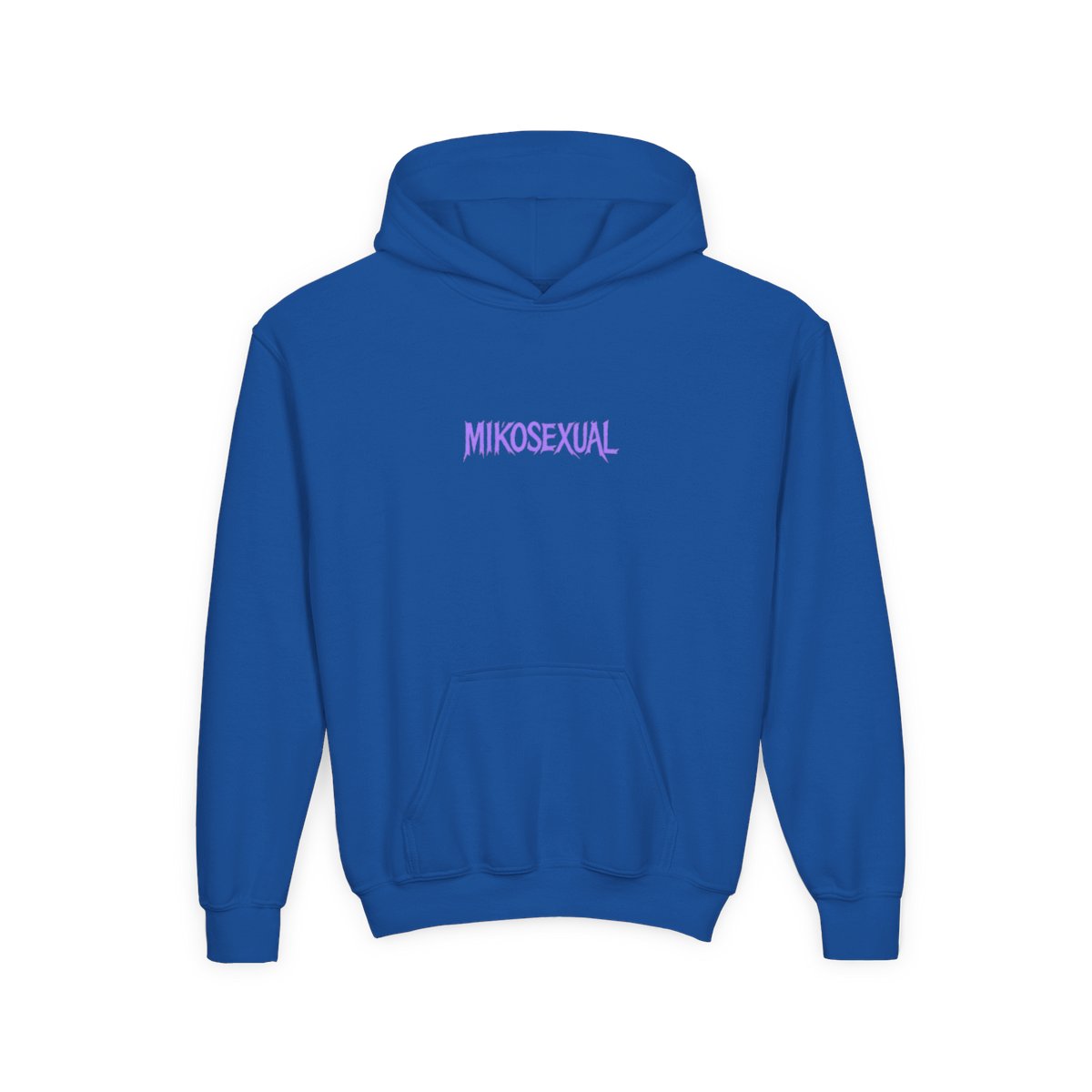 Mikosexual Purple White Graphic Kids Hoodie - alternate angle 5, merchandise