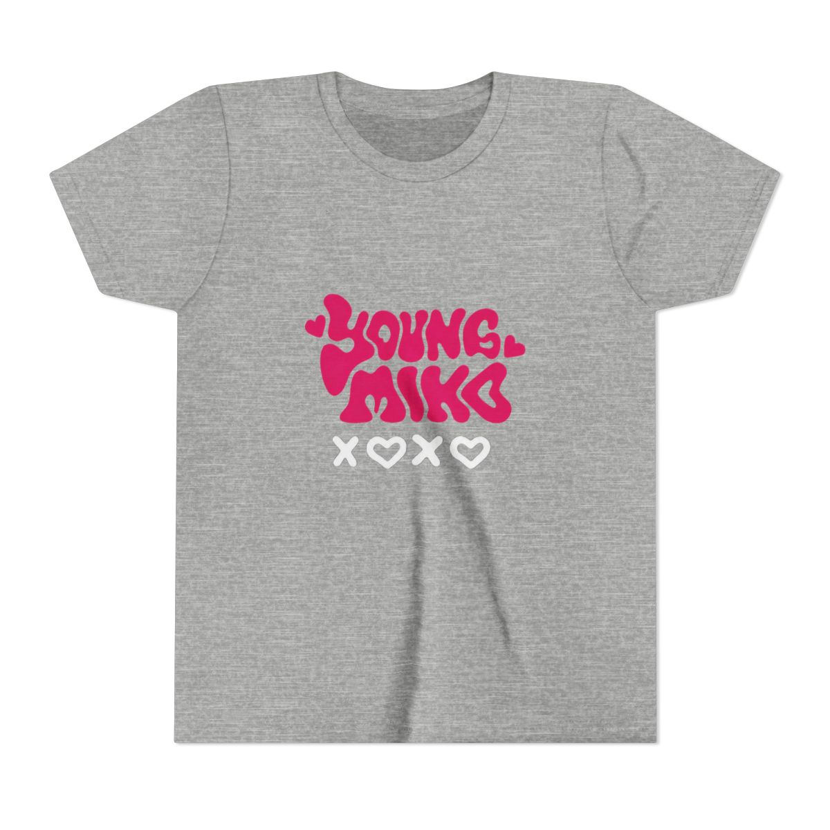 Young Mike Bold Pink Hearts Playful Kids T Shirt - Youthful Casual Vibe - alternate angle 2, merchandise